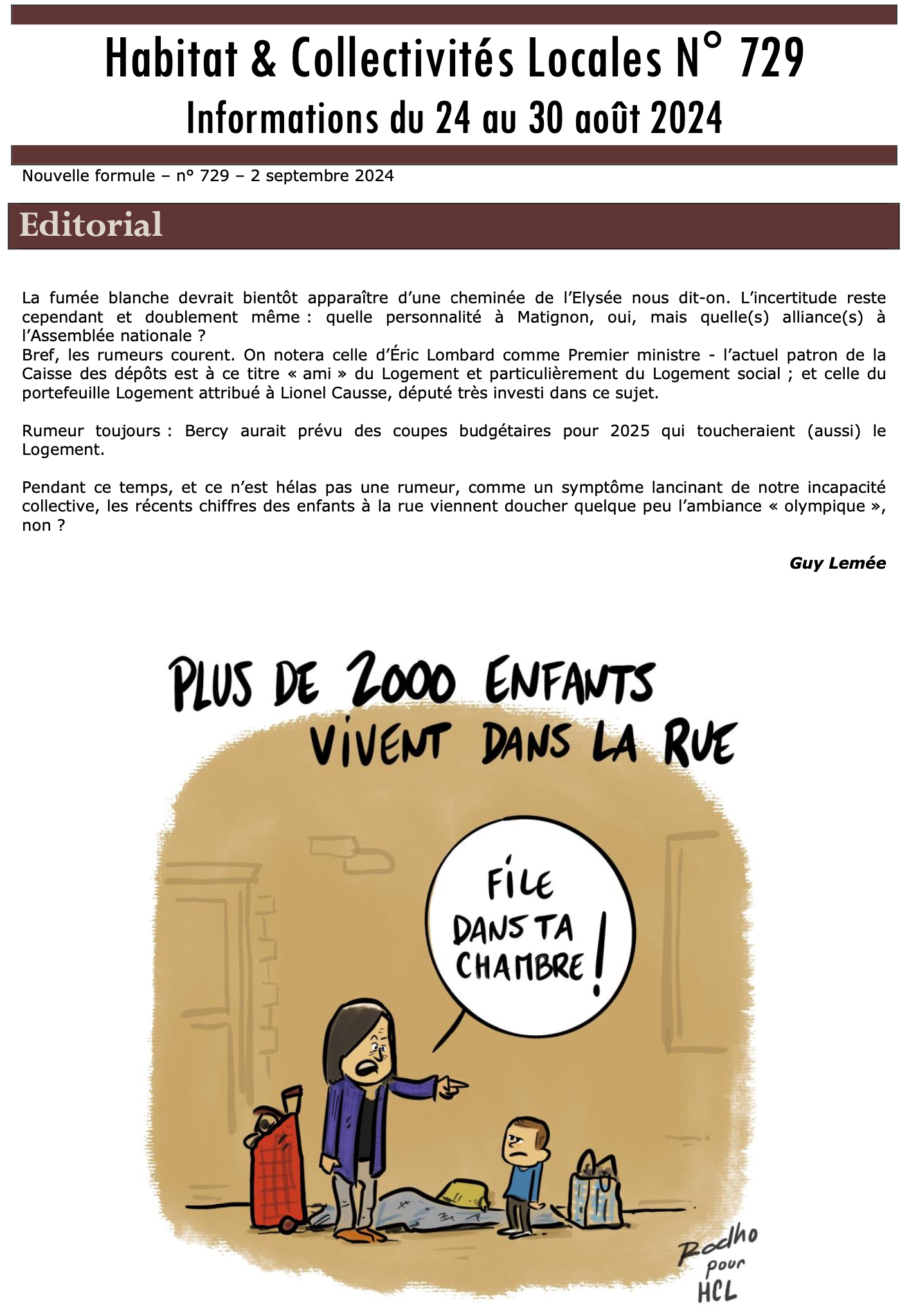 Prévisualisation de la lettre
