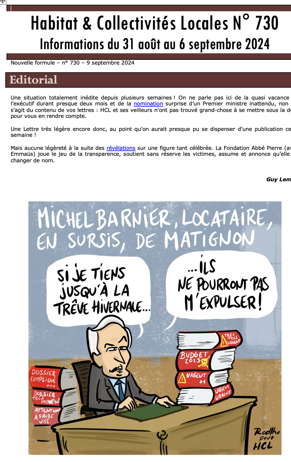 Prévisualisation de la lettre