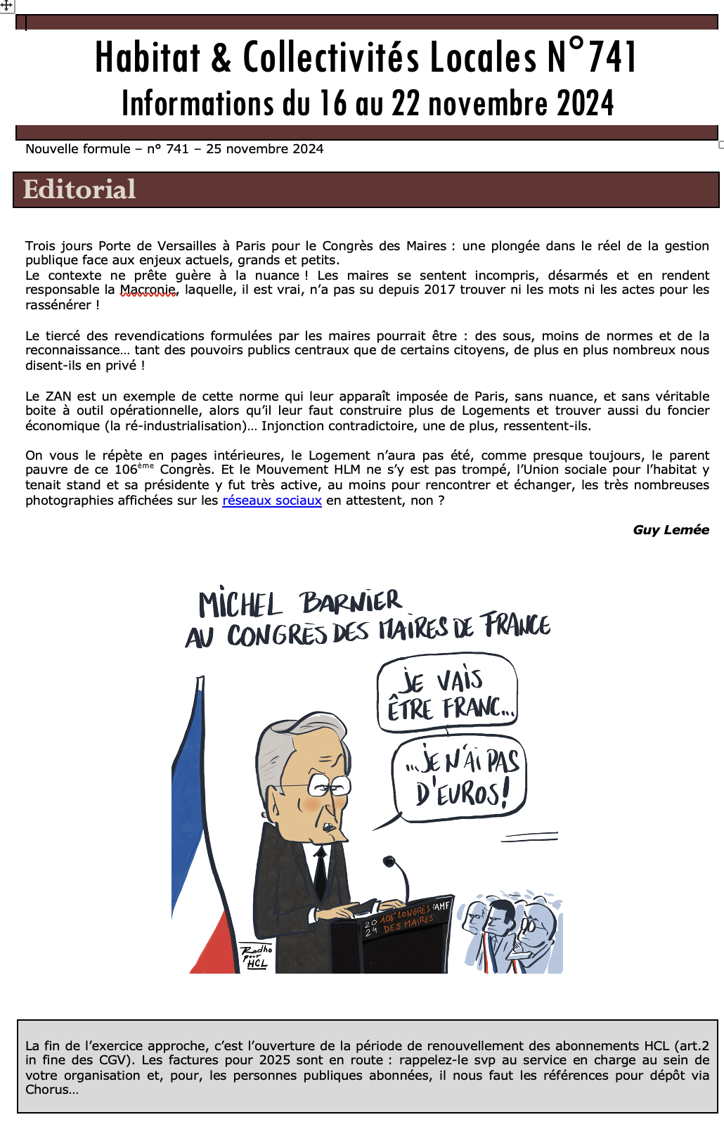Prévisualisation de la lettre