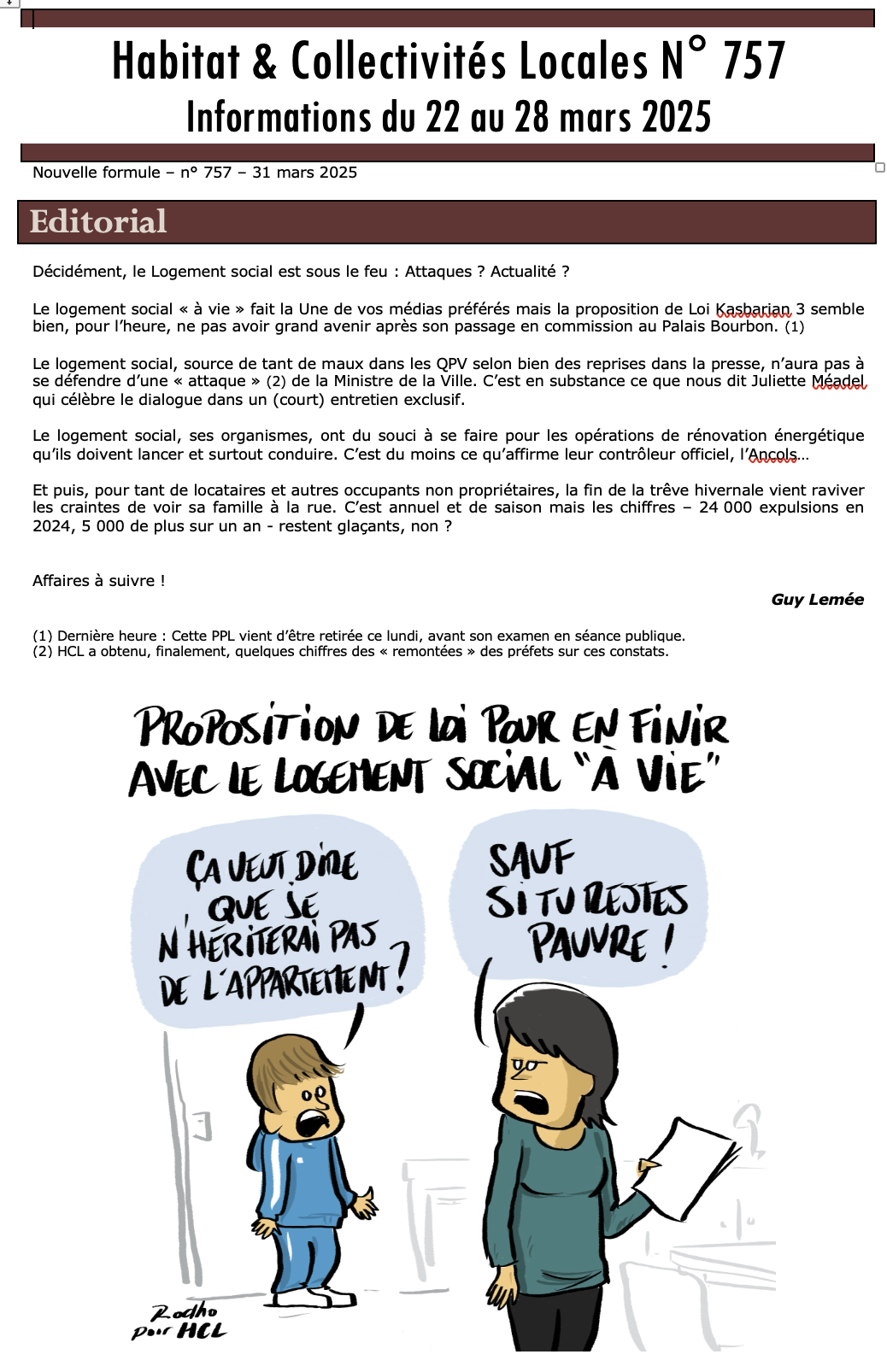 Prévisualisation de la lettre